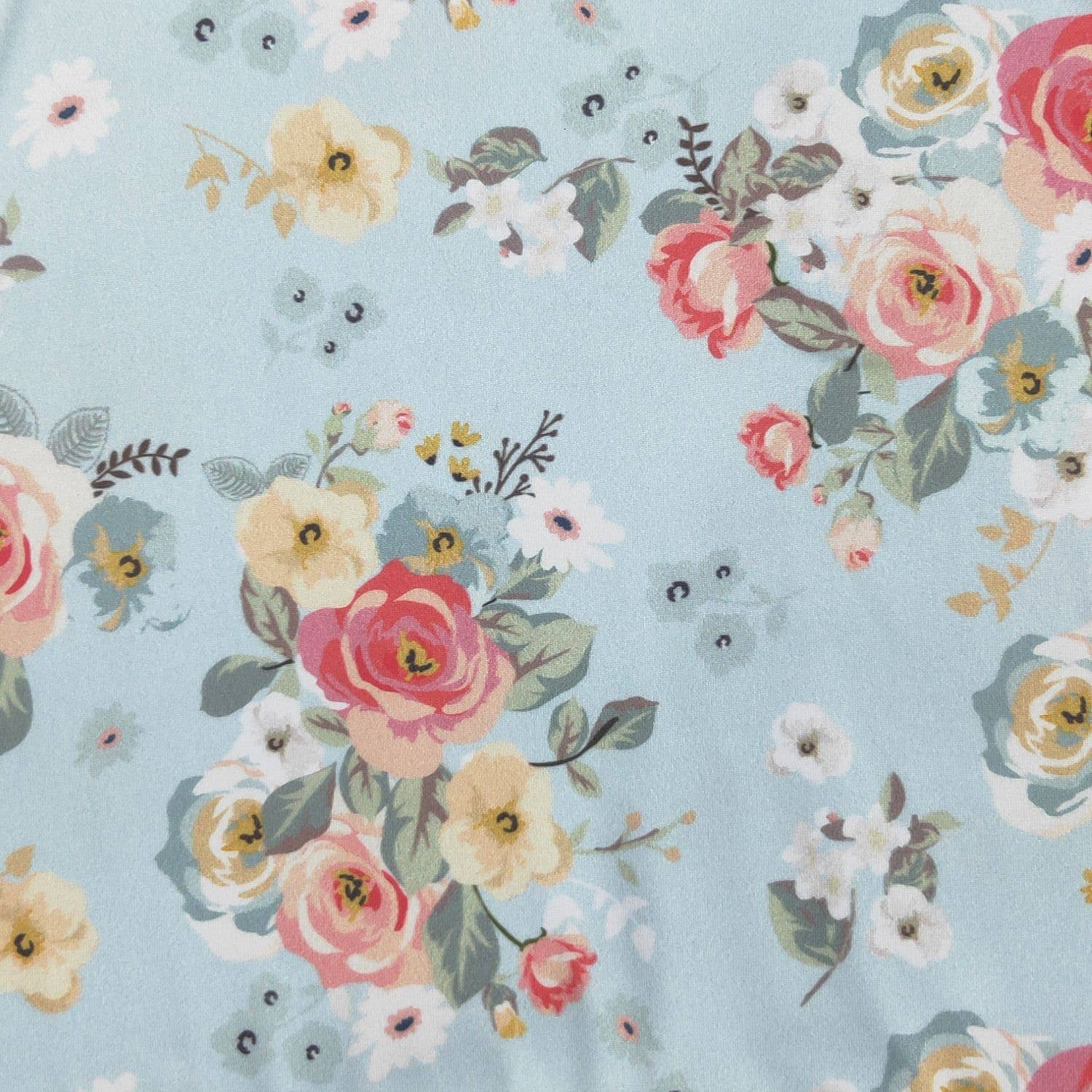 Aqua Antique Floral Girls Dress