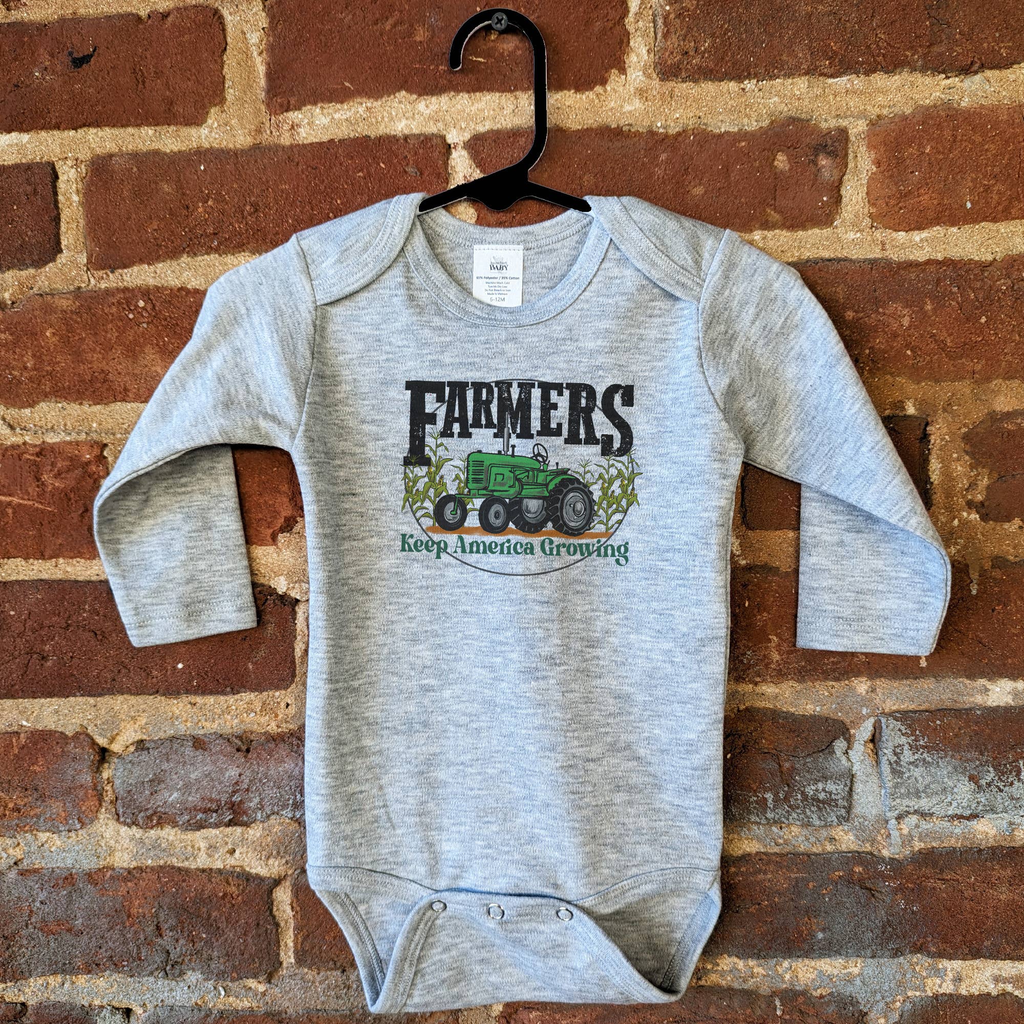 Farmers Growing America Green Tractor Bodysuit