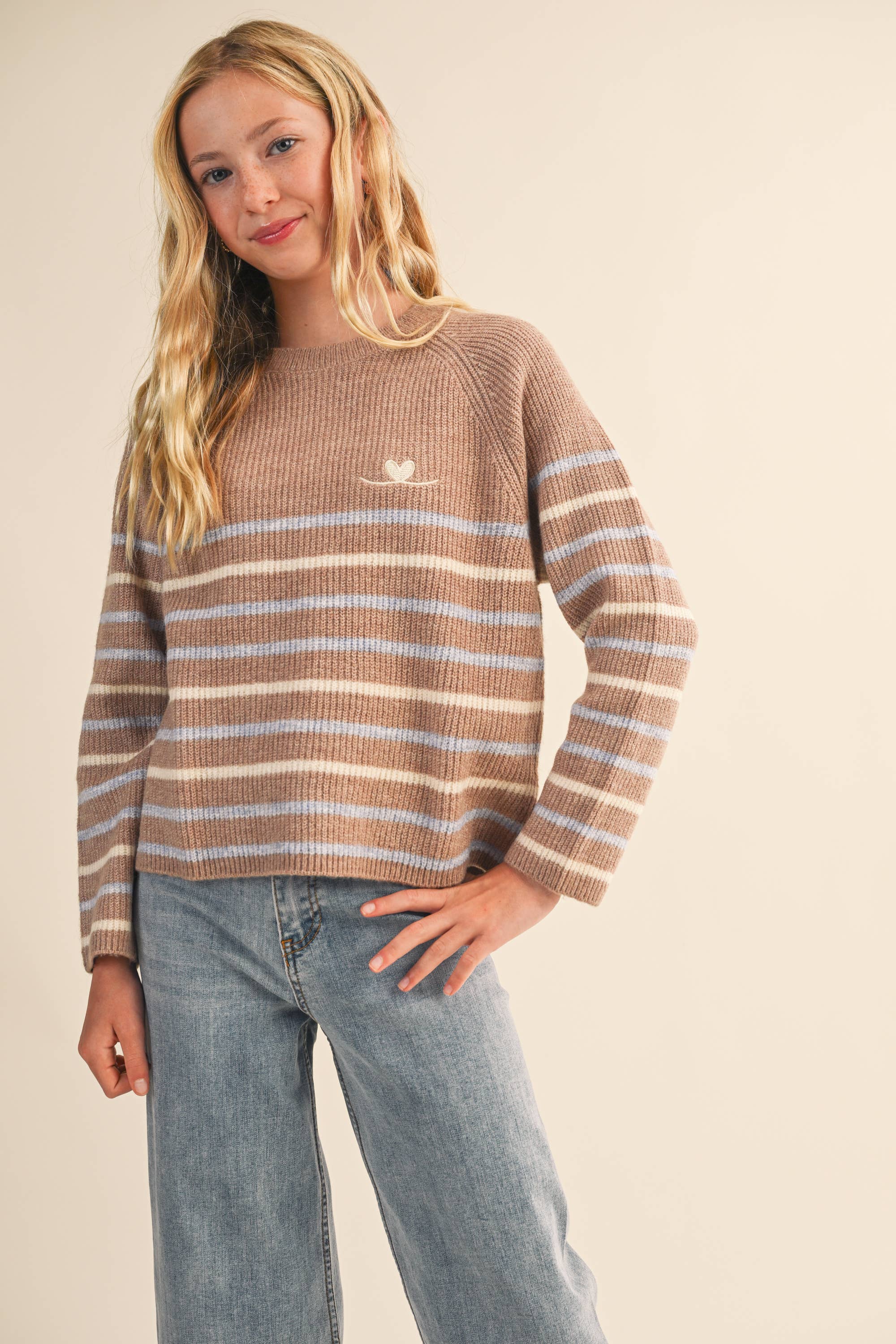 TWEEN GIRLS KIDS WIDE TUNIC PULL OVER SWEATER (7-14)