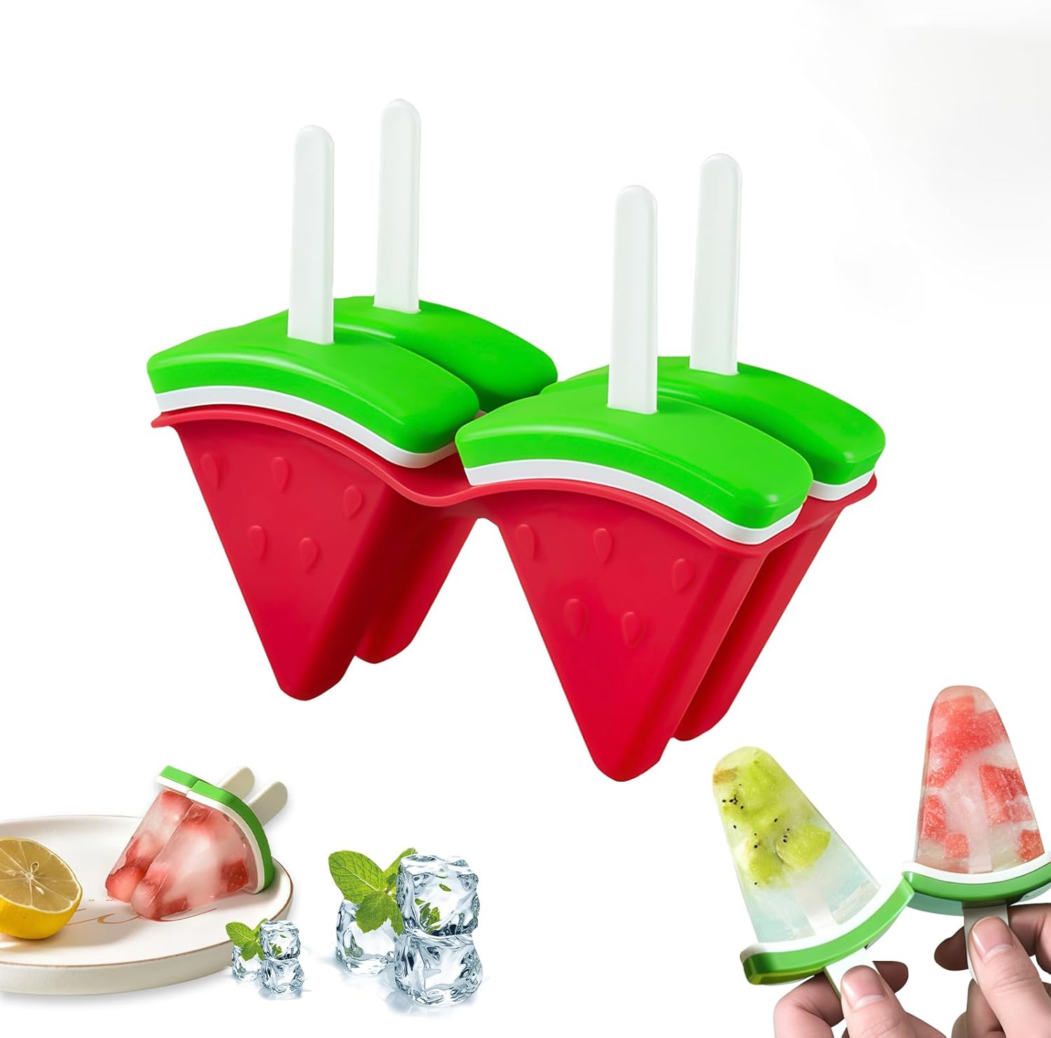 Watermelon-Shaped Popsicle Molds for Kids