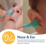 Dr. Talbot’s Baby Safe Nose and Ear Cleaner Set with Hygienic Travel Case, Gentle Dual-Ended Easy Mucus and Wax Remover Tool, 2 Pack