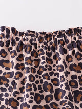 Pink "easter"leopard  skirt set
