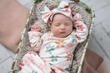 Flower Power Baby Gown and Bow Headband Set