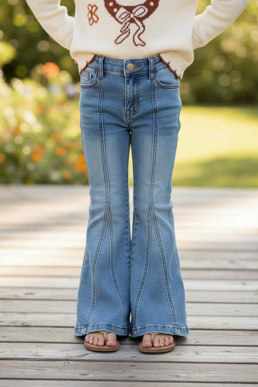 Bootcut Denim Pants w/ Adjustable Waistband