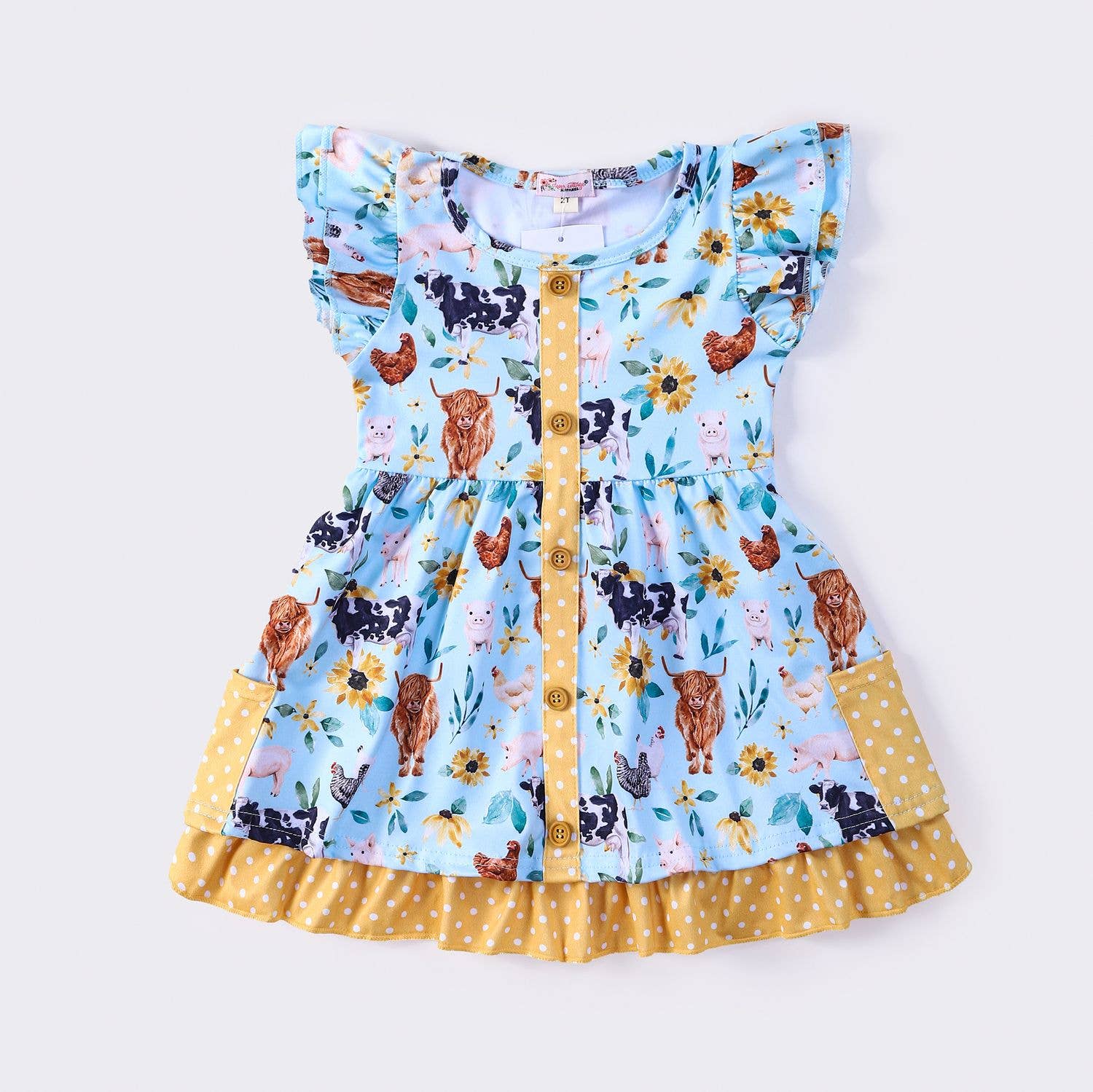 Aqua Farm Daisy Girls Dress