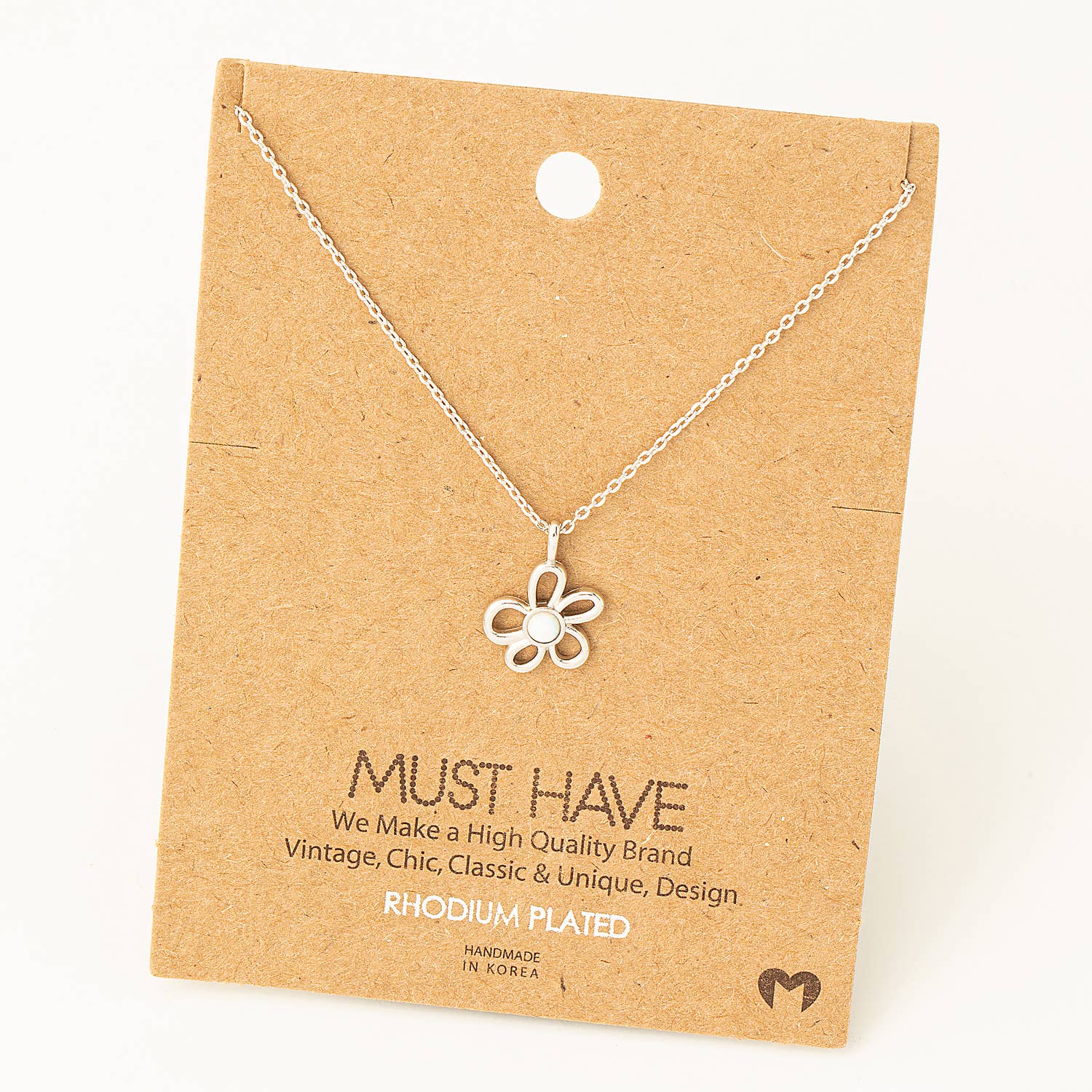 Flower Cutout Pendant Necklace