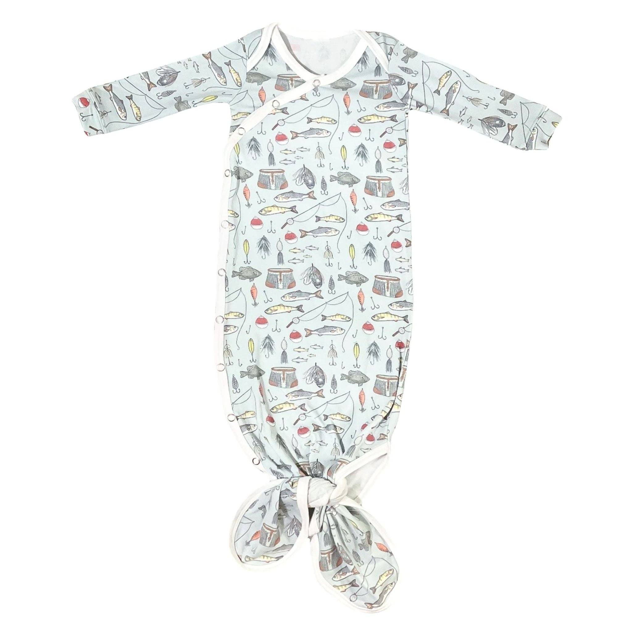 Copper Pearl Newborn Knotted Gown - Trout