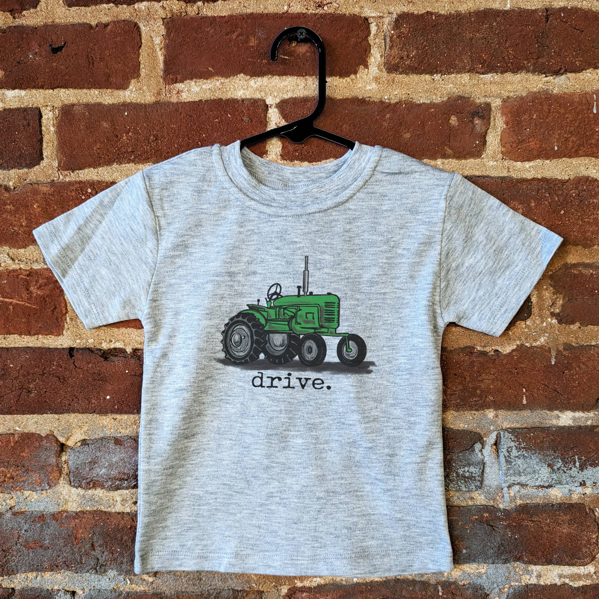 "Drive" Green Tractor Farm Kids & "Drive" Red Tractor Tee in Beige