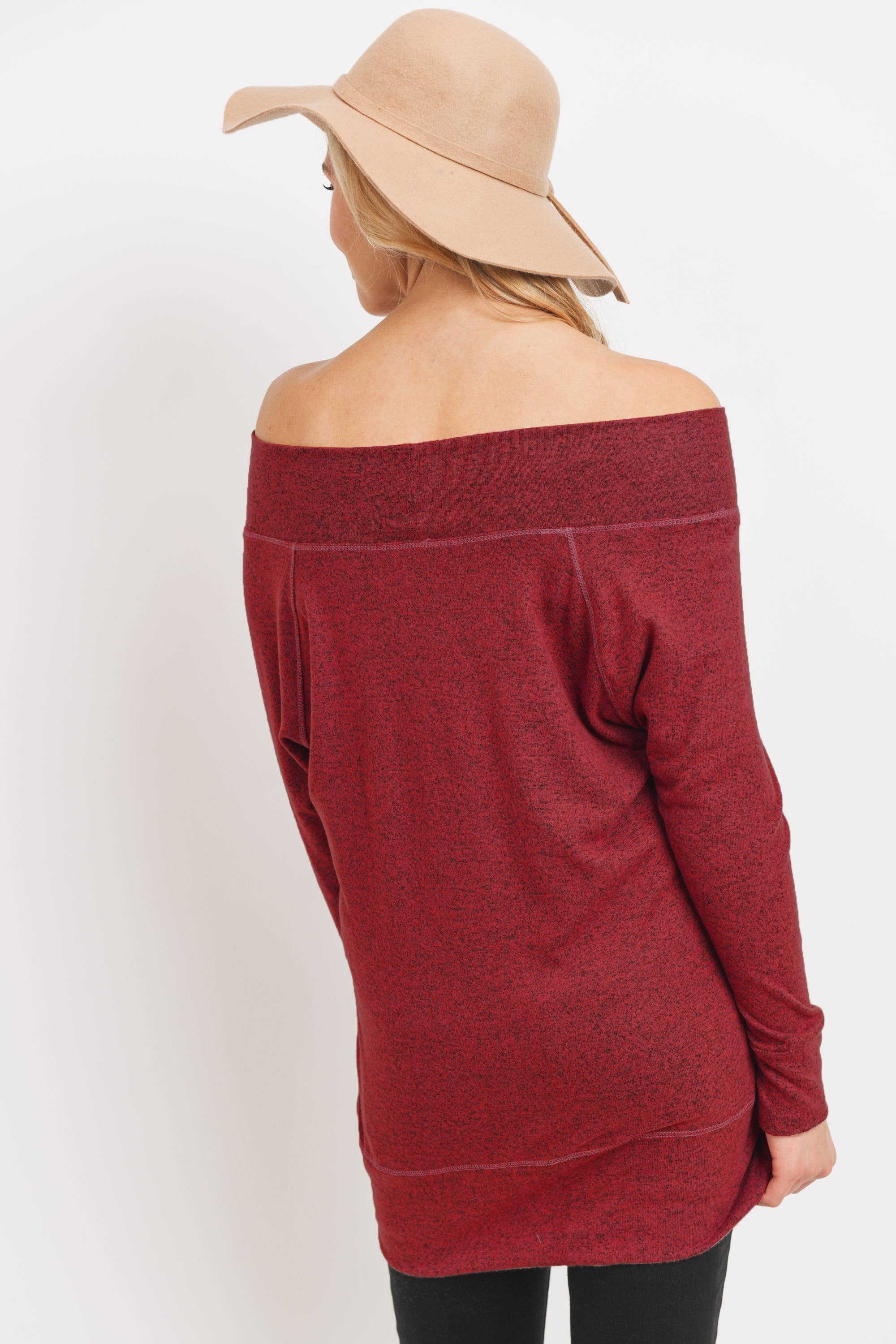 Off the Shoulder Maternity Knit Top