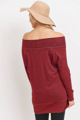 Off the Shoulder Maternity Knit Top
