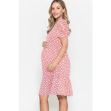 Maternity Polka Dot Babydoll Midi Dress
