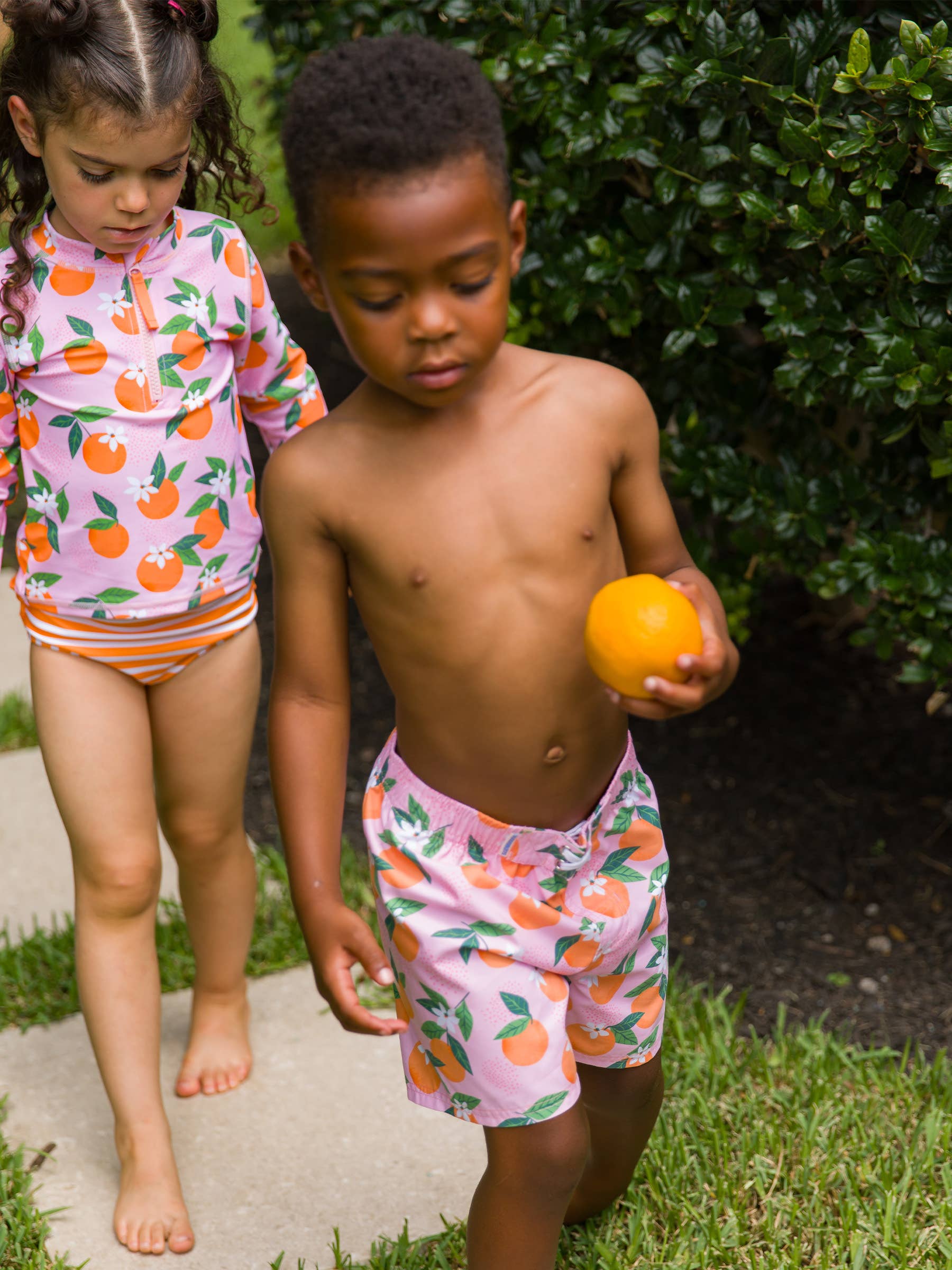 Boys Orange You The Sweetest Swim Trunks