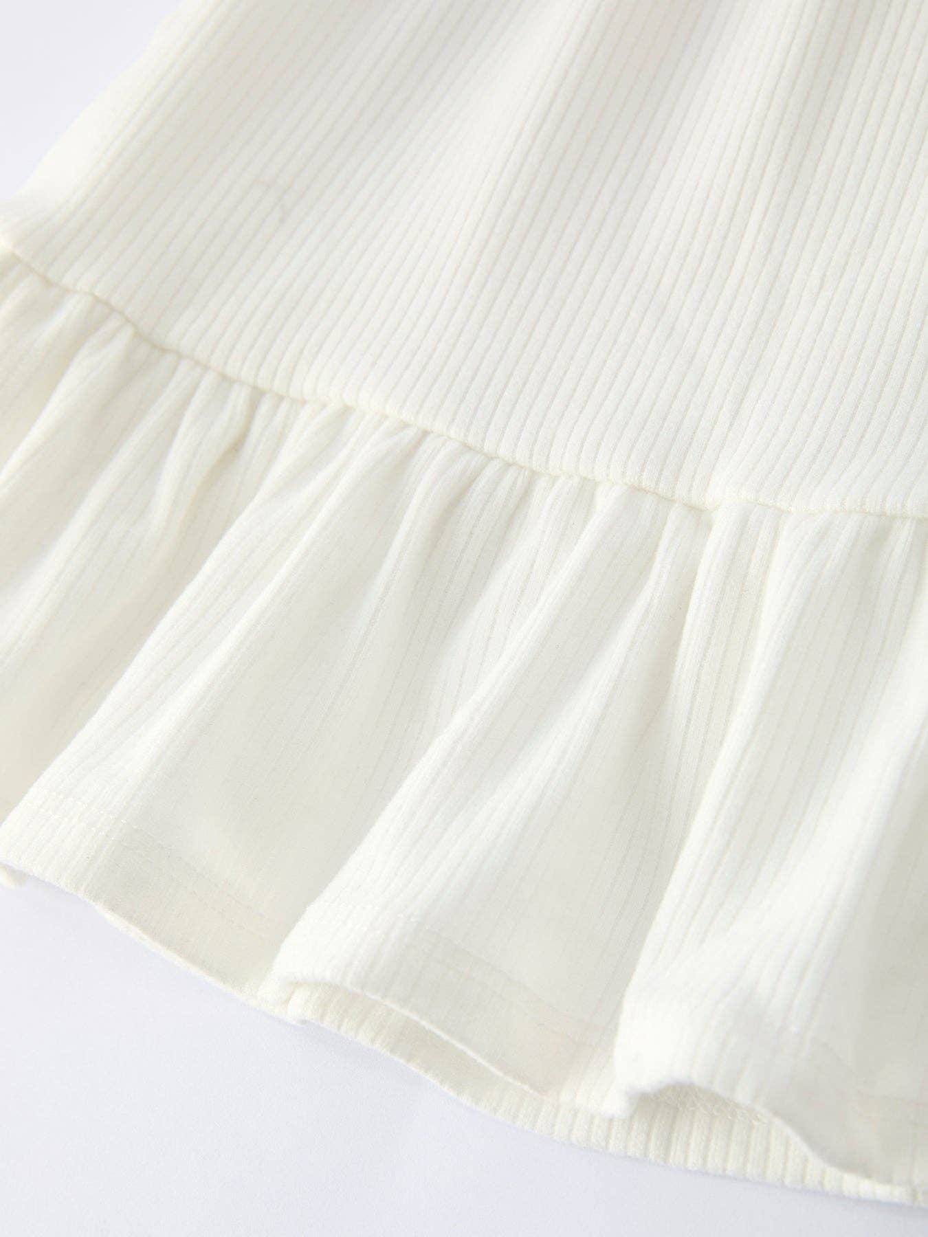 White Top And Daisy Flared Pants Outfit