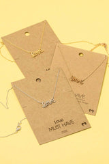 Handwritten Gold Dipped Love Pendant Necklace