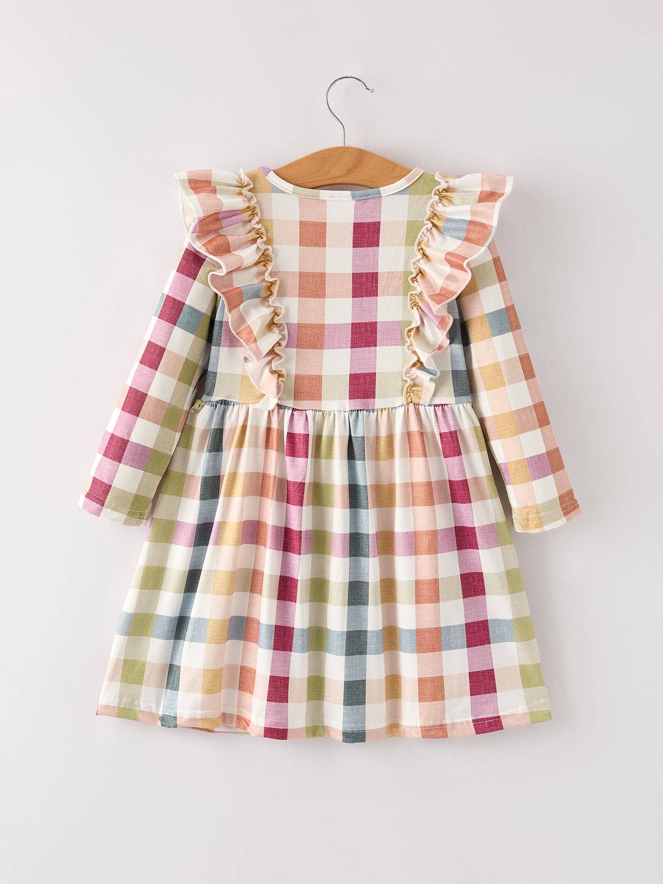 Fall Plaid Long Sleeve Girls Dress