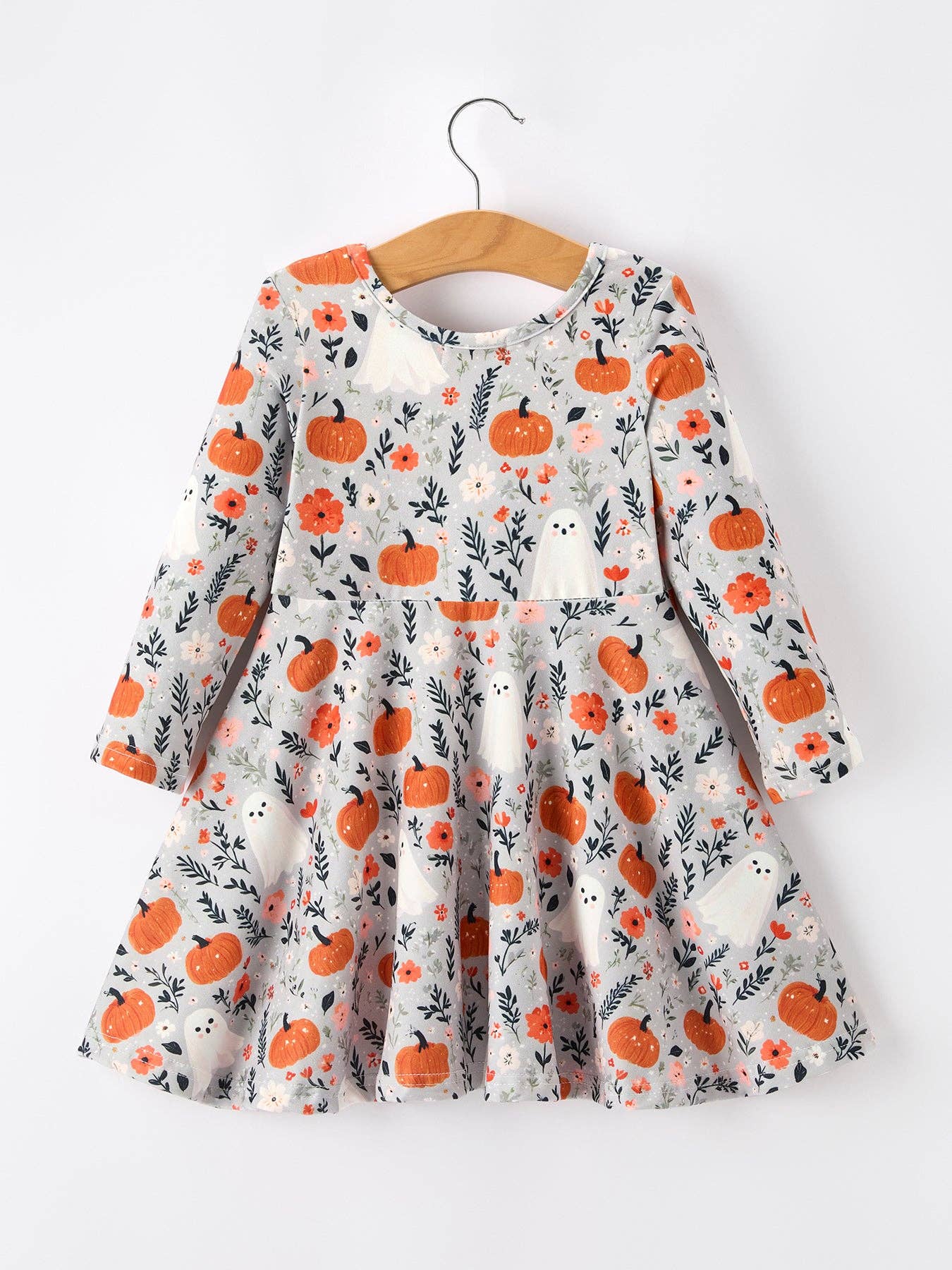 Halloween Pumpkin Ghost Twirl Dress