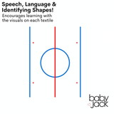 Hockey Puck Baby Learning Lovey Tag Stroller Toy 10" x 10"