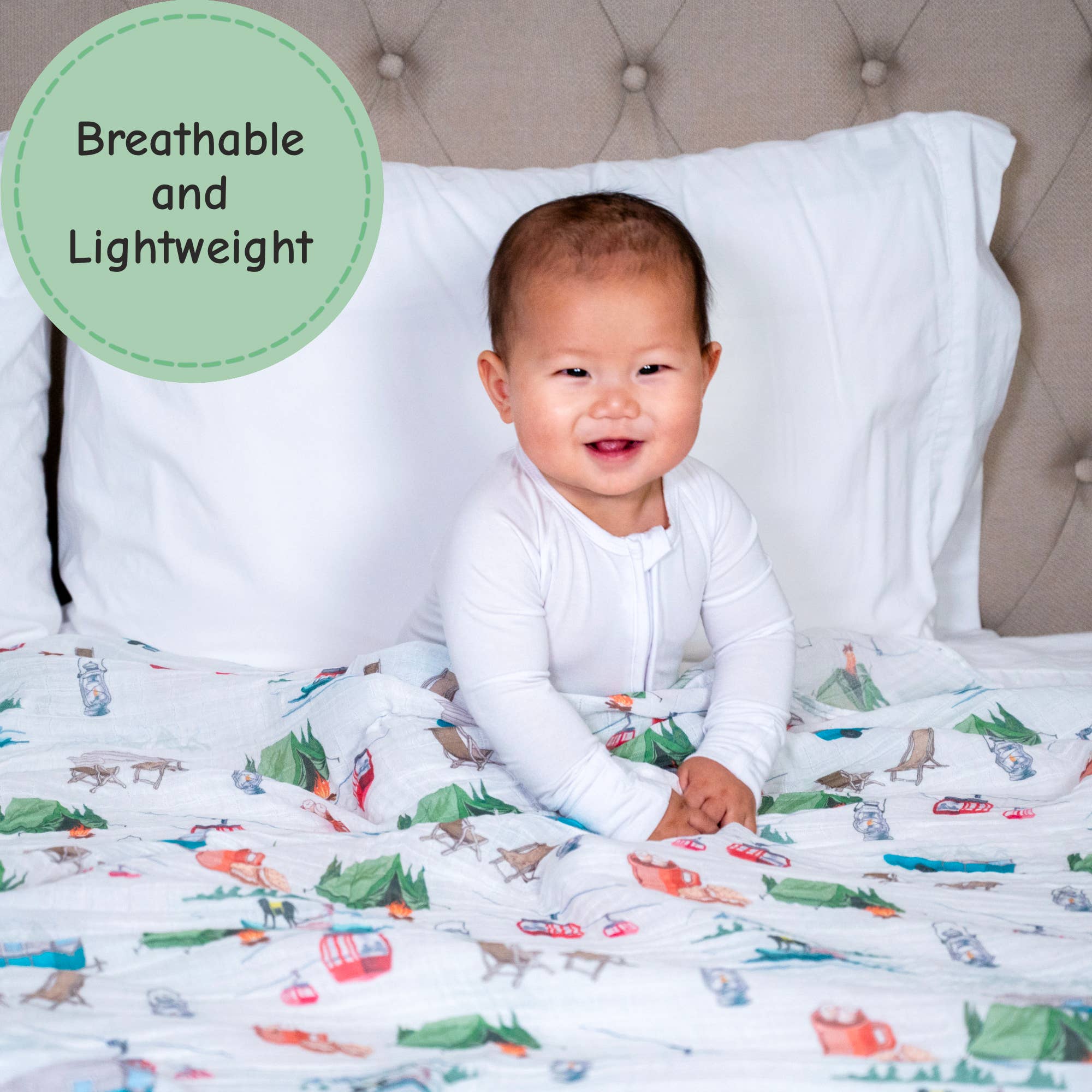 Campfire Crew Baby Muslin Swaddle Blanket
