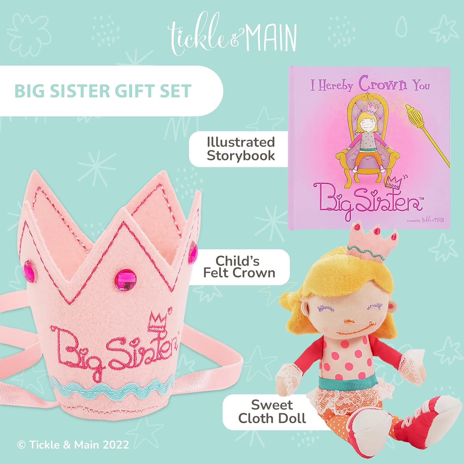 Tickle & Main 3 Pcs Big Sister Gifts for Little Girls