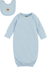 Blue Puppy Gown & Bib Set NB | Mudpie