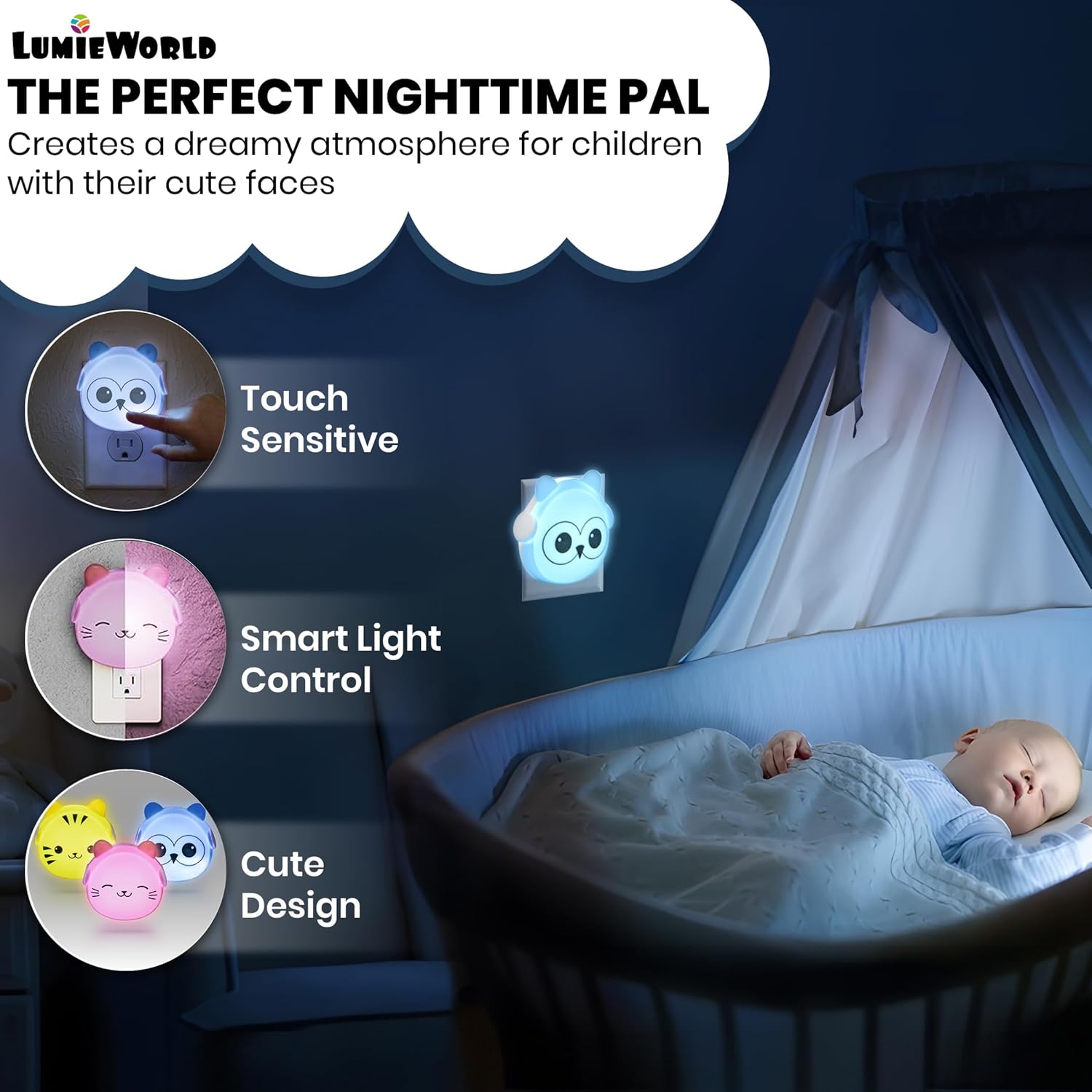 Lumiglow Wall Nightlights-3 Pk