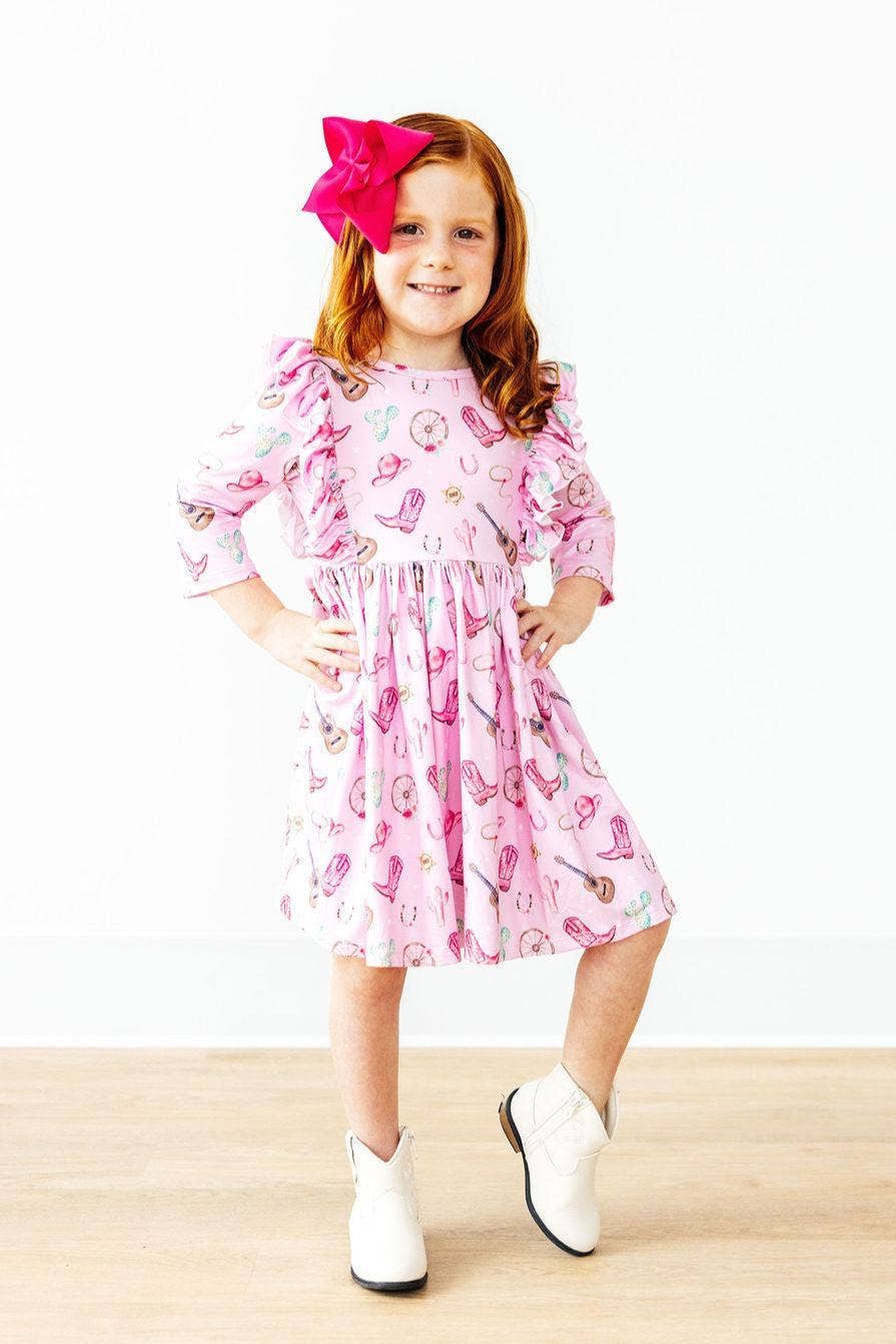 Boot Ruffle Twirl Dress