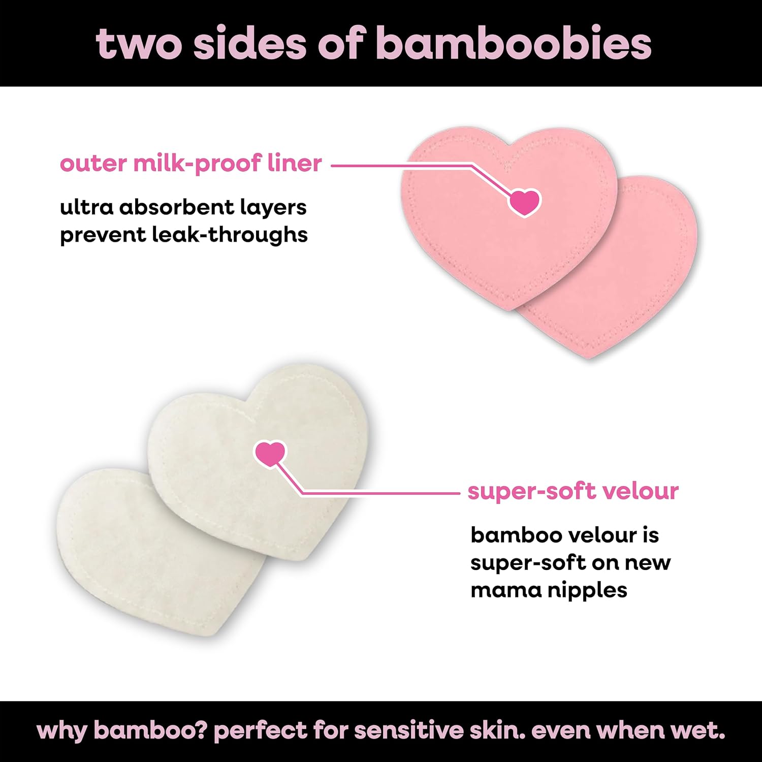 Bamboobies | 12 Pack Washable Nursing Pads - Regular & Overnight