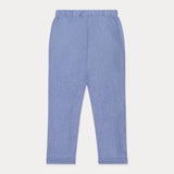 Toddler Pants, Chambray Fabric Trousers, Blue Shades