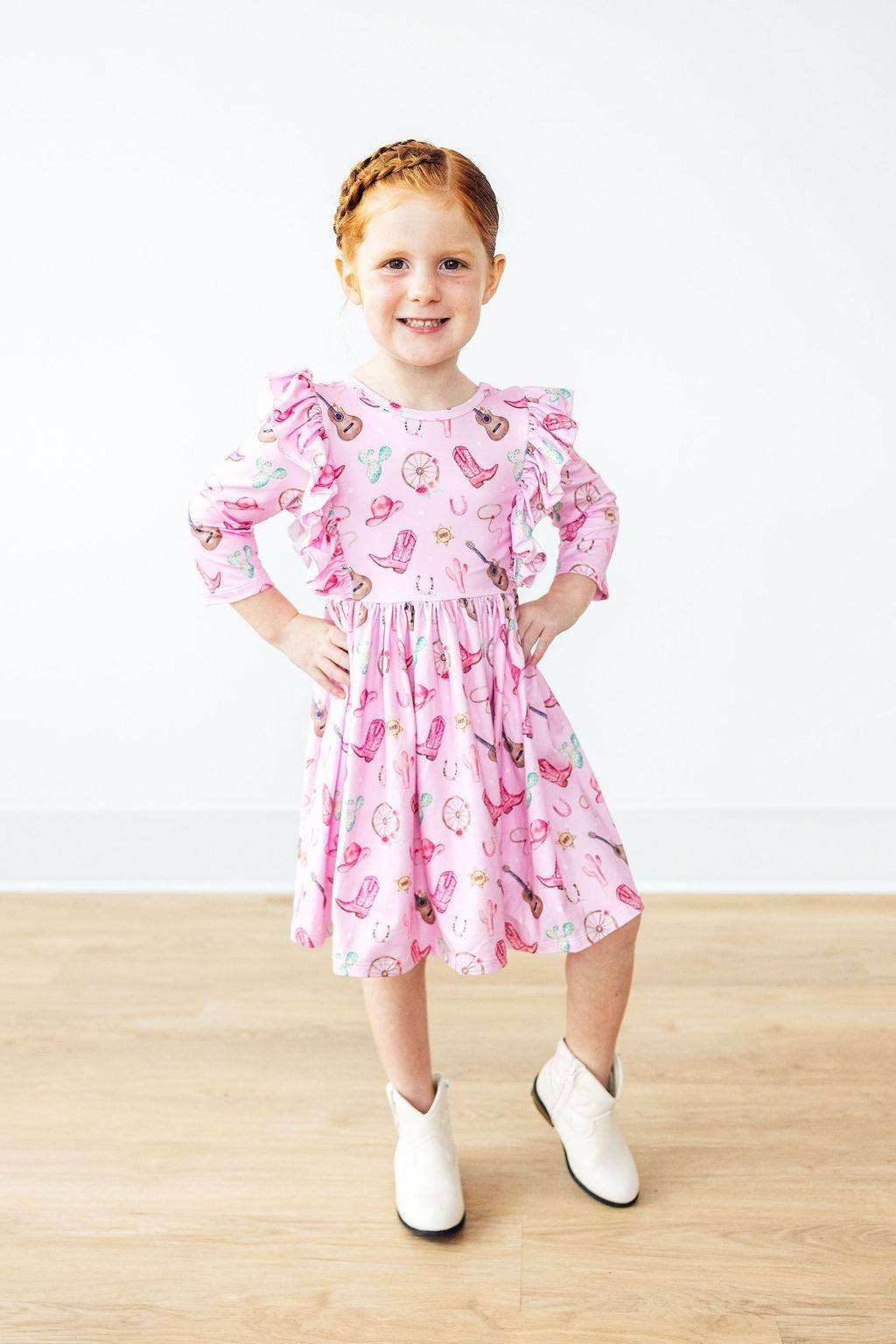 Boot Ruffle Twirl Dress