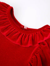 Rylee Faith Designs - Christmas Red Velvet Girls Dress