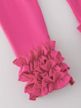 Milk Silk Ruffled Solid Color Pants