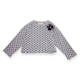 Polka Dot Long Sleeves Crop Top