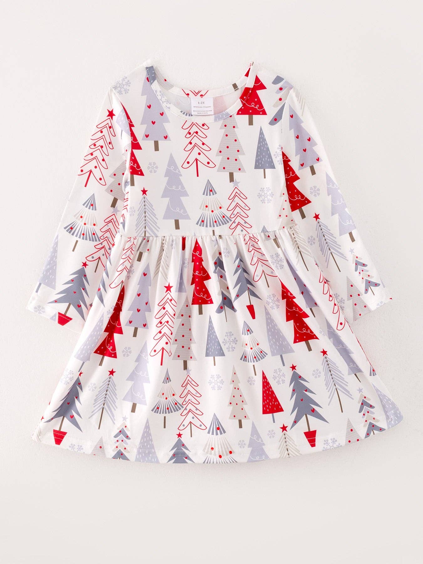 Christmas Tree Print Girls Dress