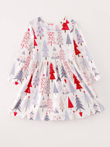 Christmas Tree Print Girls Dress