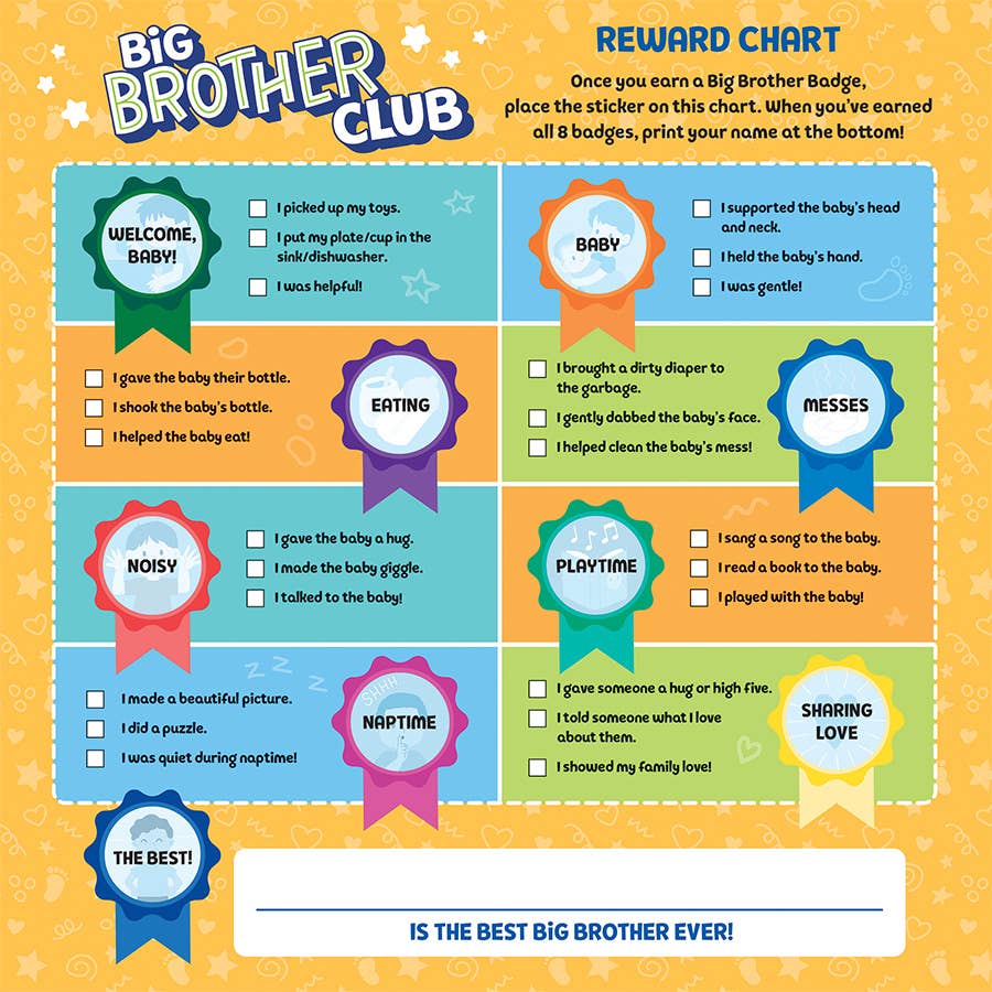 Big Brother Club Board Book with Reward Chart & Stickers