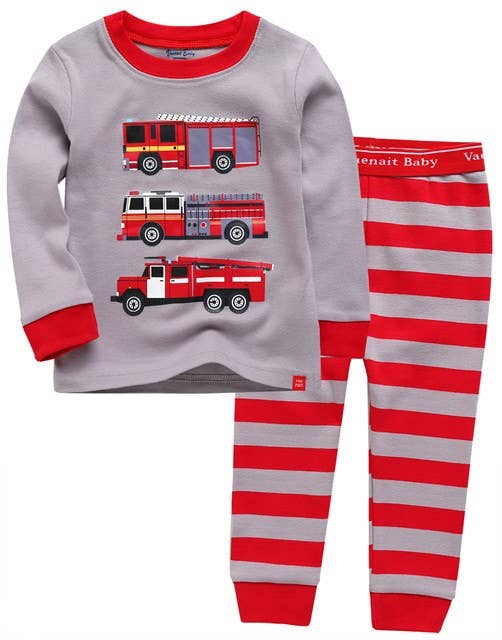 Fire Engine Long Sleeve Pajama Set