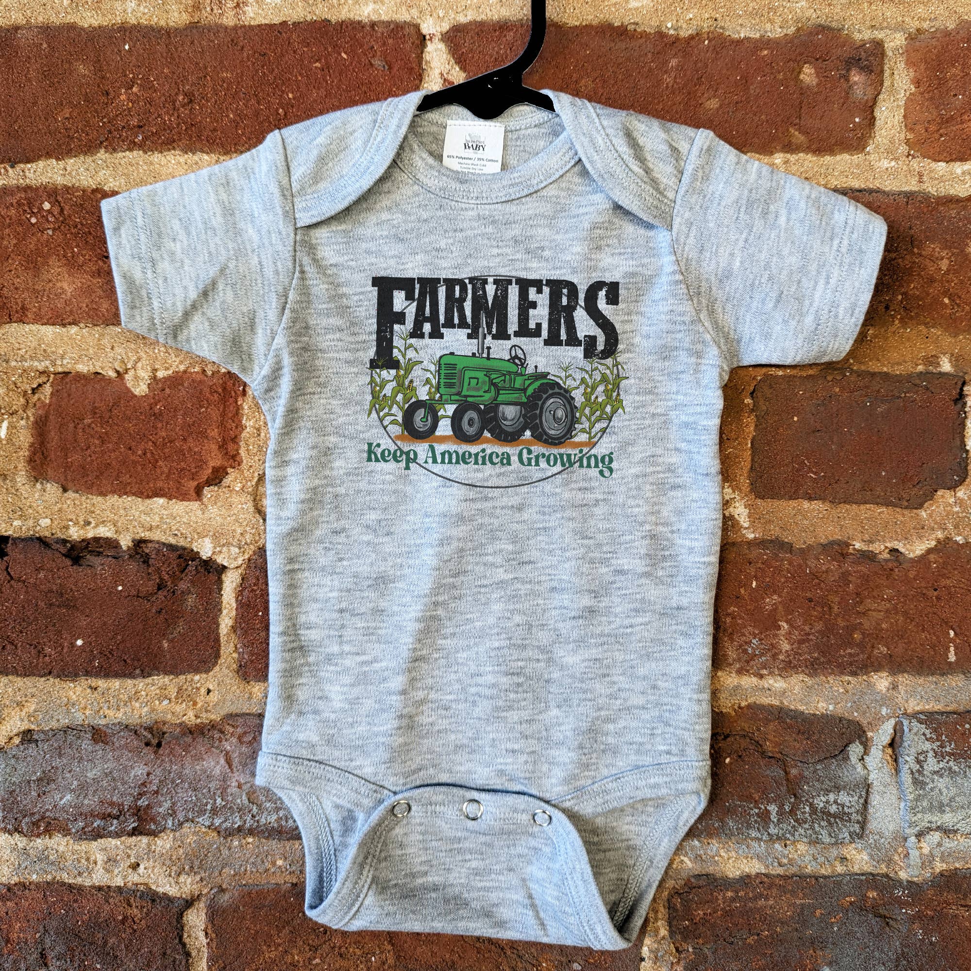 Farmers Growing America Green Tractor Bodysuit