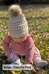 Infant Double Pom Beanie (Pale Blue)