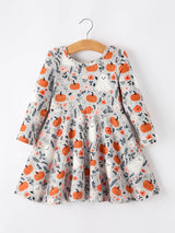 Halloween Pumpkin Ghost Twirl Dress