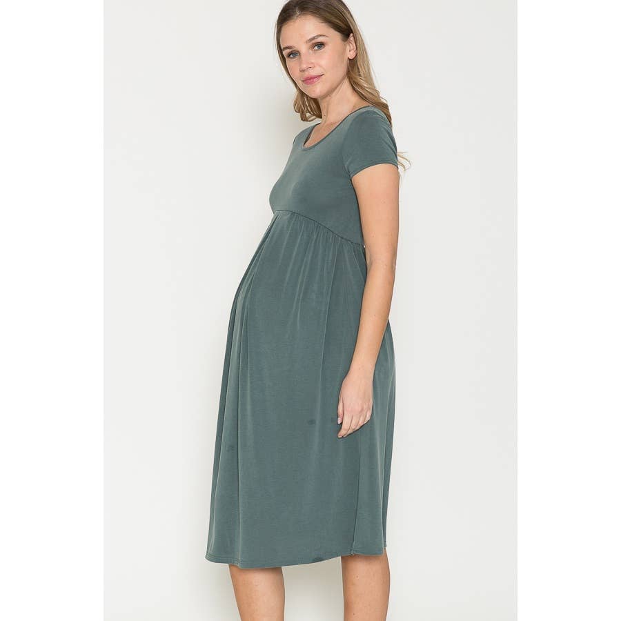 Maternity Summer Basic Ruffle Baby Doll Dress
