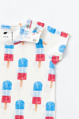 4th of July Slub Shorty Romper_Americana Ice Pops