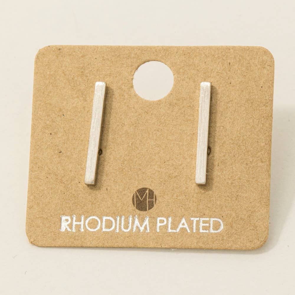 Gold Dipped Dainty Bar Stud Earrings
