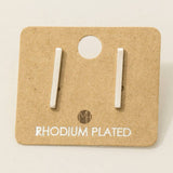 Gold Dipped Dainty Bar Stud Earrings