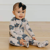 Copper Pearl Zip-Up Footie Pajama - Gemma In Tan