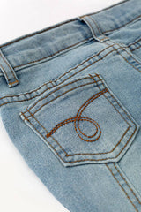 Bootcut Denim Pants w/ Adjustable Waistband