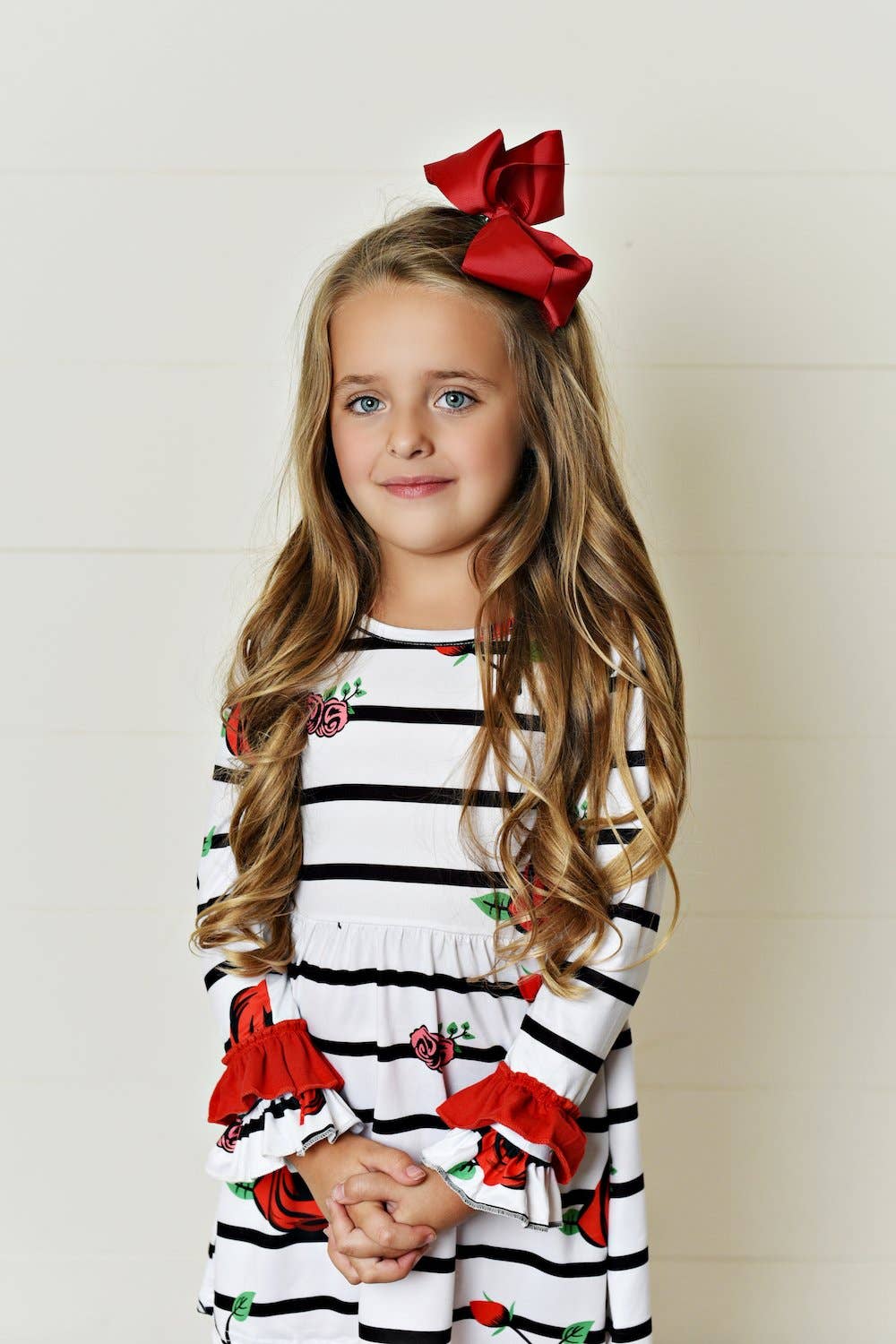 Kids Red and Black Stripe Tunic Set