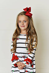 Kids Red and Black Stripe Tunic Set