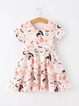 Halloween Ghost Twirl Dress Short-sleeved