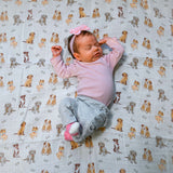 Baby Muslin Swaddle Blanket 47x47 Woof Woof