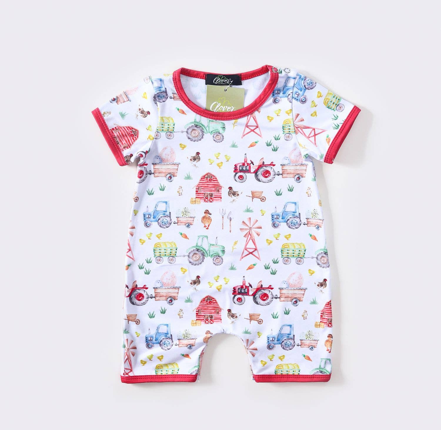 Farm Tractor Boy Romper